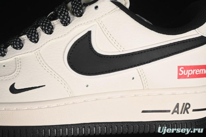 Nike Air Force 1 '07 Low Supreme Collaboration - Beige Black Starry Sneakers - XZ6188-013