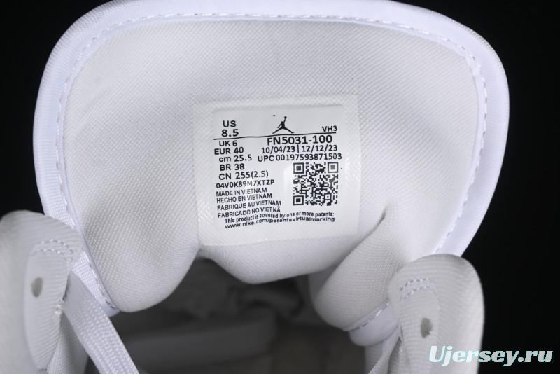 Nike Air Jordan 1 Mid Basketball Shoes Silver White - FN5031-100