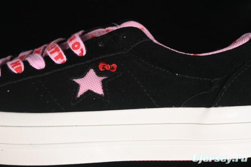 Converse One Star Hello Kitty Collaboration Low-Top Casual Sneakers with Embroidered Bow - 362940C