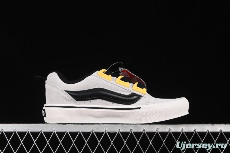 Vans Knu Skool Low Top Retro Casual Vulcanized Sneakers in Grey Black - VN000CZUVA3