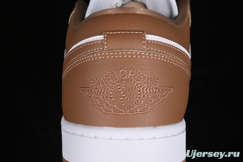 Nike Air Jordan 1 Low AJ1 White Tan Low-Top Casual Sneakers - DC0774-202