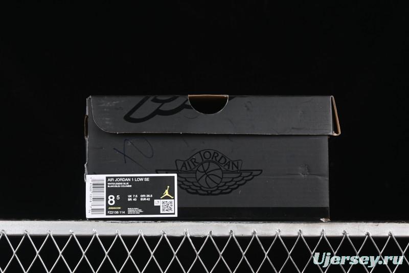 Nike Air Jordan 1 Low AJ1 Patent Blue Casual Sneakers - FZ2138-114