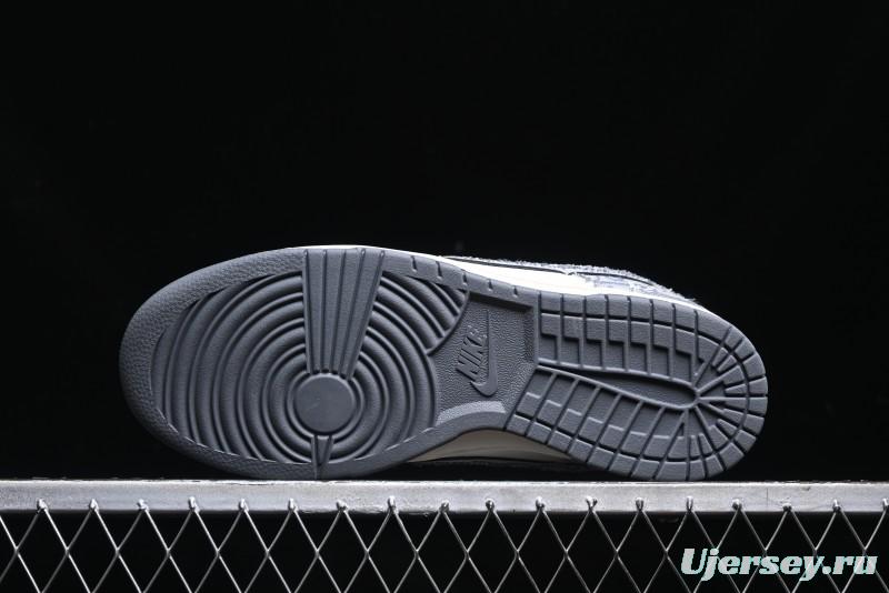Nike SB Dunk Low Dior Collaboration - Woven Grey Check Anniversary High-End Custom Low-Top Casual Skate Shoes - YX5066-247