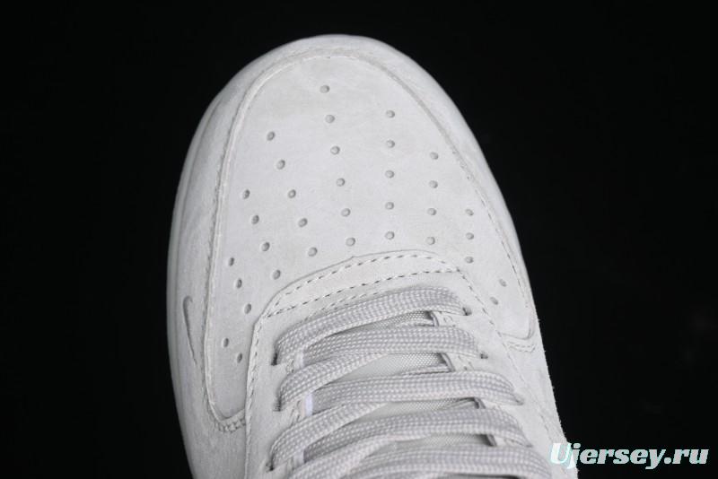 Nike Air Force 1 '07 Low Ghostface Collaboration - Light Grey Pigskin Low-Top Casual Sneakers - DF0188-022