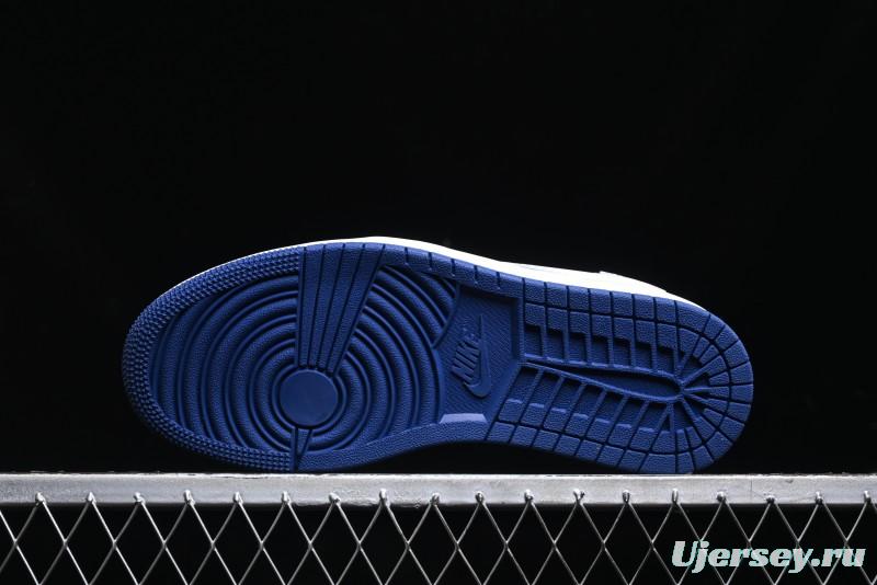 Nike Travis Scott x Fragment Design x Air Jordan 1 Low OG SP AJ1 Stussy Collaboration - Black Blue Line Low Top Casual Sneakers - SJ2068-113