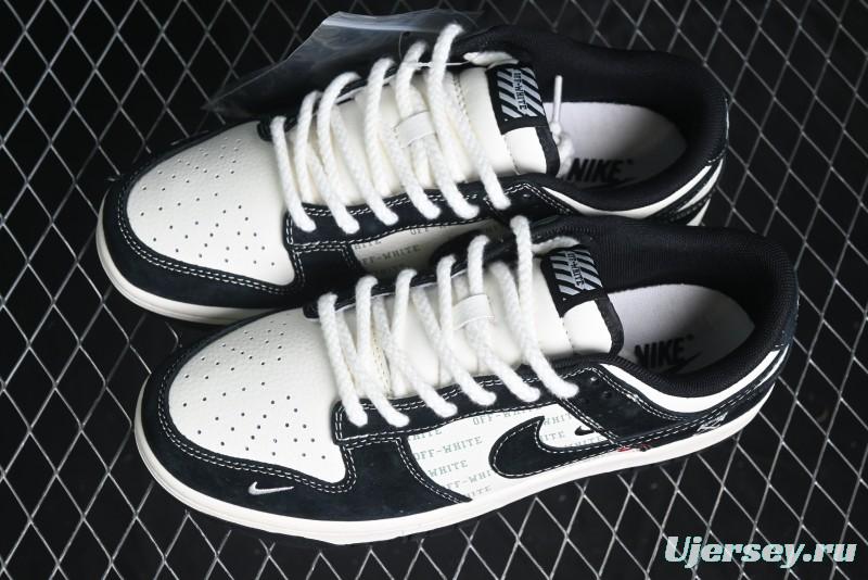 Nike SB Dunk Low Off-White Collaboration - Anniversary High-End Custom Low-Top Casual Skate Shoes - YX5066-211