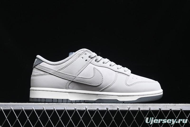 Nike SB Dunk Low Stussy Collaboration - Patchwork Grey Swoosh Anniversary Custom Low-Top Casual Skate Shoes - SF1029-403