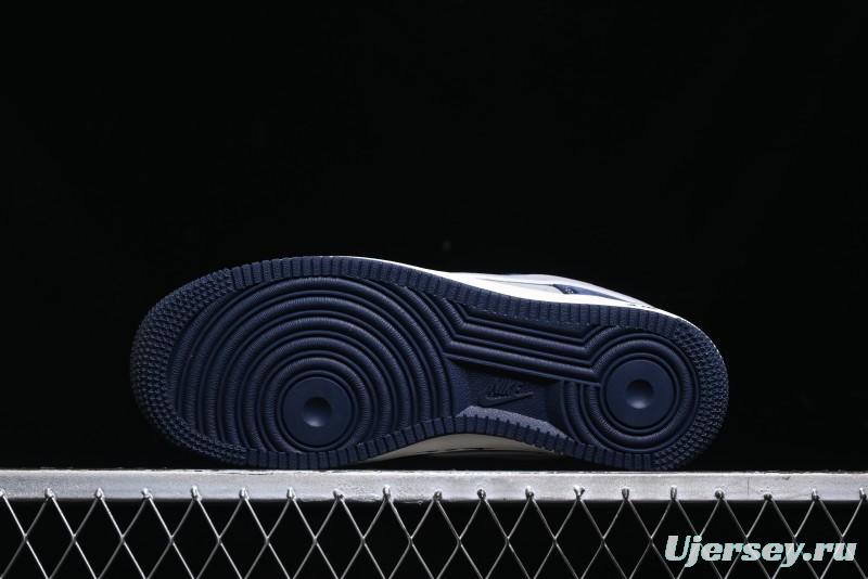 Nike Air Force 1 '07 Low Stussy Collaboration - Grey Blue Suede Low-Top Casual Sneakers - SJ6698-007