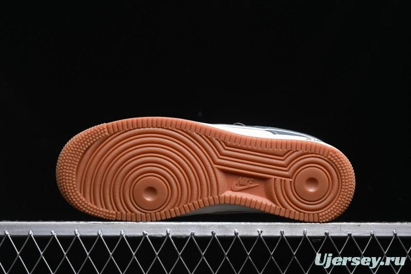 Nike Air Force 1 '07 Low Stussy Collaboration - Grey White Gum Sole Low-Top Casual Sneakers - XZ9688-101