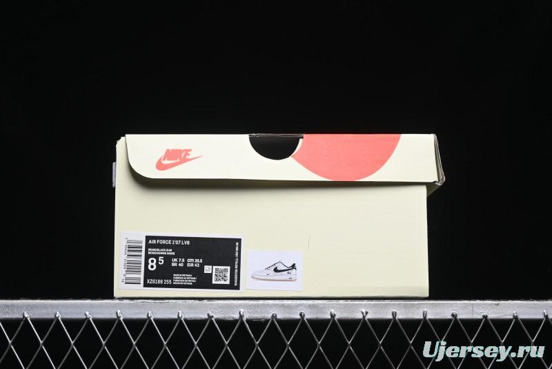 Nike Air Force 1 '07 Low Stussy Collaboration - Beige Black Hook Gum Sole Low-Top Casual Sneakers - XZ6188-255