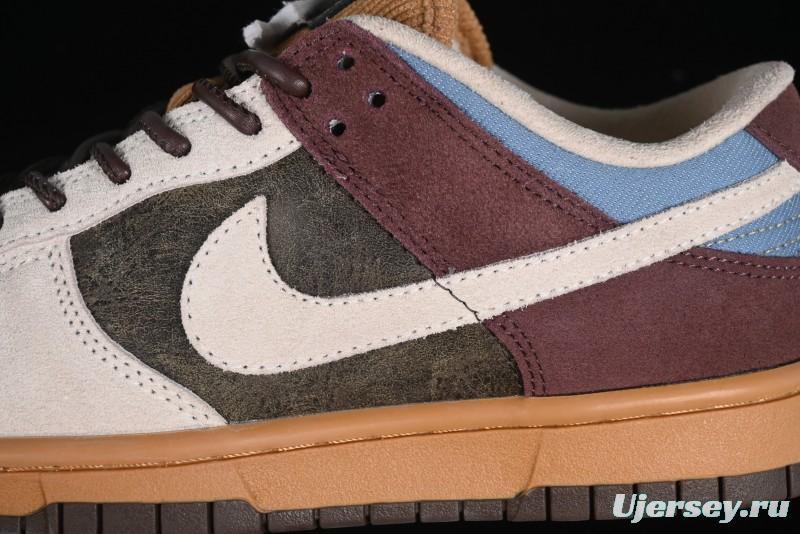 Nike Dunk Low Retro "Love & Peace" Casual Sneakers in Vintage Brown - HQ3459-212