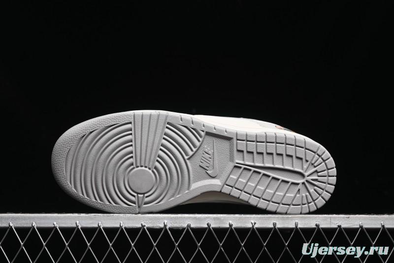 Nike SB Dunk Low Gucci Collaboration - Smoke Grey Sole Anniversary High-End Custom Low-Top Casual Skate Shoes - XX2025-802