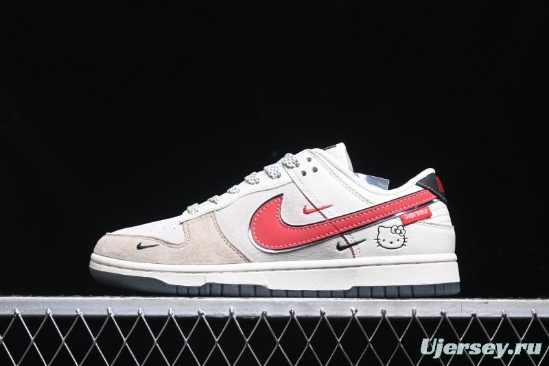 Nike SB Dunk Low Supreme Collaboration - Hello Kitty Anniversary Customized Low-Top Casual Sneakers - XY1688-018