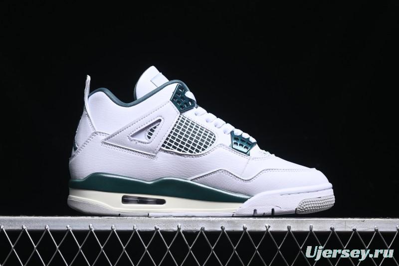 Nike Air Jordan 4 Retro Sneakers in White, Oxidized Green and Neutral Grey - AQ8138-103
