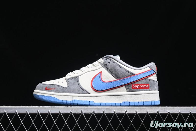 Nike SB Dunk Low Supreme Collaboration Anniversary Custom Low-Top Casual Skate Shoes - KK1333-010