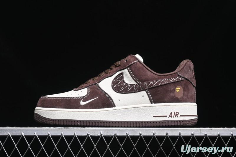 Nike Air Force 1 '07 Low BAPE Collaboration - Tan Brown Casual Sneakers - KK1988-027