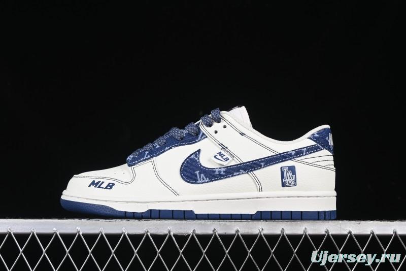 Nike SB Dunk Low MLB Collaboration - Denim Blue Swoosh Anniversary Customized Low-Top Casual Sneakers - DJ2024-044