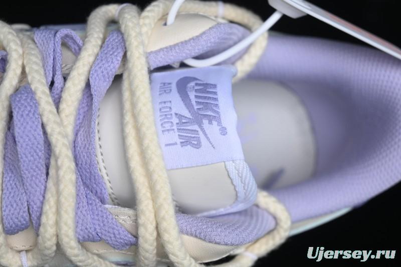 Nike Air Force 1 Low Kuromi Casual Sneakers with Lace-Up Design - BD7701-220