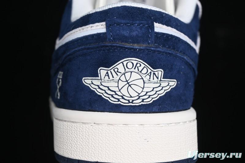 Nike Air Jordan 1 Low OF Collaboration - Premium Custom Retro Basketball Shoes in Blue Grey - DM9188-003