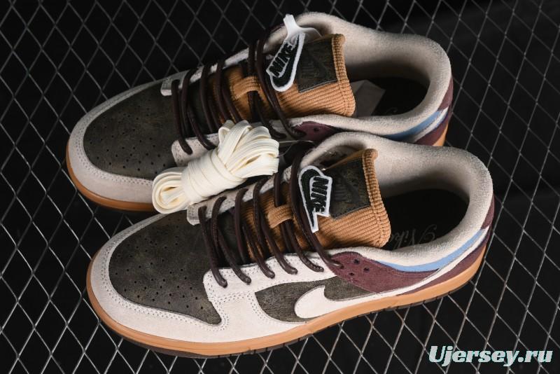 Nike Dunk Low Retro "Love & Peace" Casual Sneakers in Vintage Brown - HQ3459-212