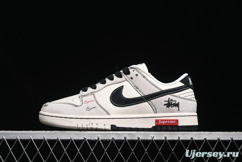 Nike SB Dunk Low Stussy Collaboration - Embroidered Black Swoosh Anniversary High-End Custom Low-Top Casual Sneakers - MM1089-031