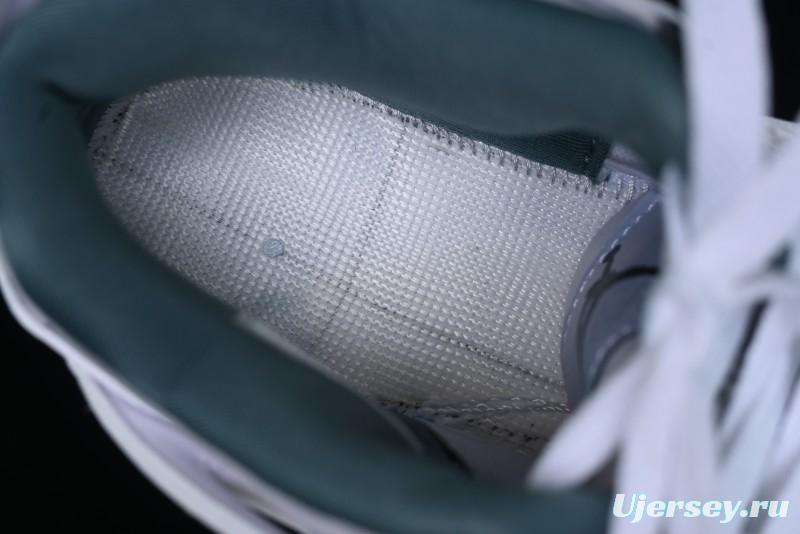 Nike Air Jordan 4 Retro Sneakers in White, Oxidized Green and Neutral Grey - AQ8138-103