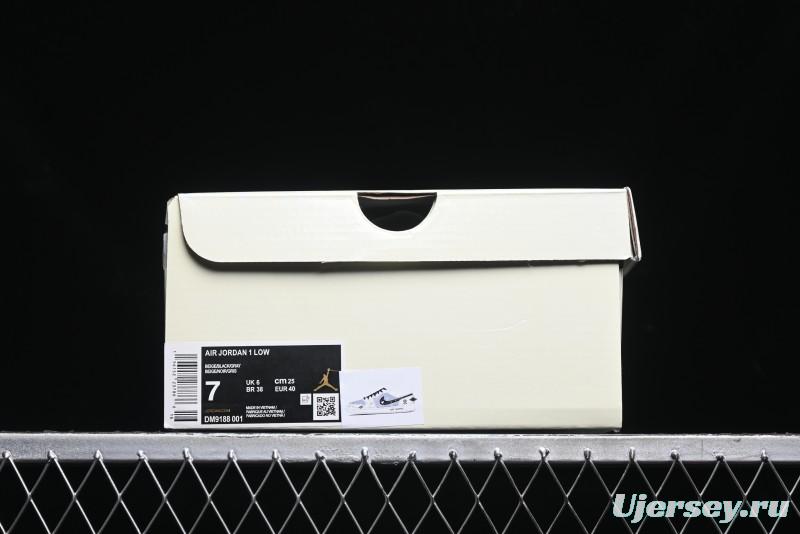 Nike Air Jordan 1 Low AJ1 OF Collaboration - Customized Retro Basketball Shoes with 3D Buttons - DM9188-001