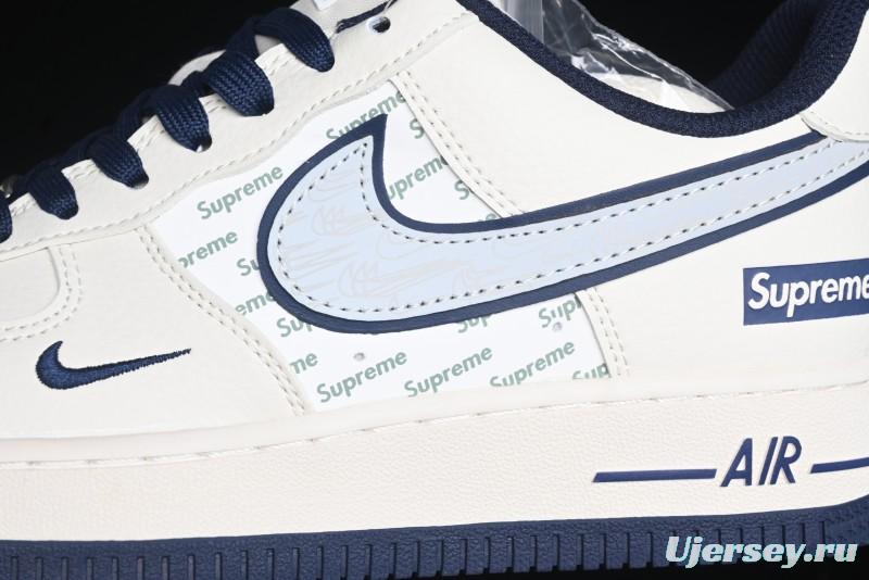 Nike Air Force 1 '07 Low Supreme Collaboration - Light Blue Shadow Swoosh Casual Sneakers - XZ6188-989