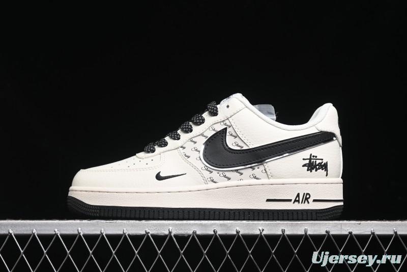Nike Air Force 1 '07 Low Stussy Collaboration - Black Sail Metallic Silver - XZ3328-506