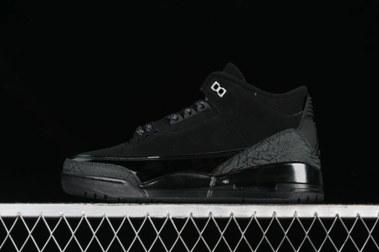 Nike Air Jordan 3 Retro Basketball Shoes in Midnight Black - CT8532-001