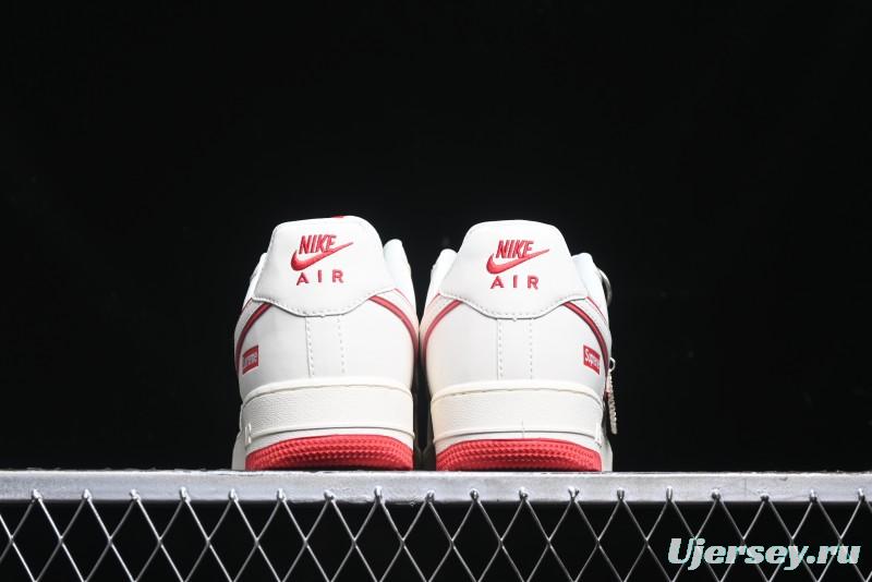 Nike Air Force 1 '07 Low Supreme Casual Sneakers in White/Red - DF0188-011