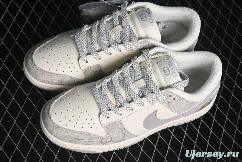Nike SB Dunk Low Gucci Collaboration - Smoke Grey Sole Anniversary High-End Custom Low-Top Casual Skate Shoes - XX2025-802