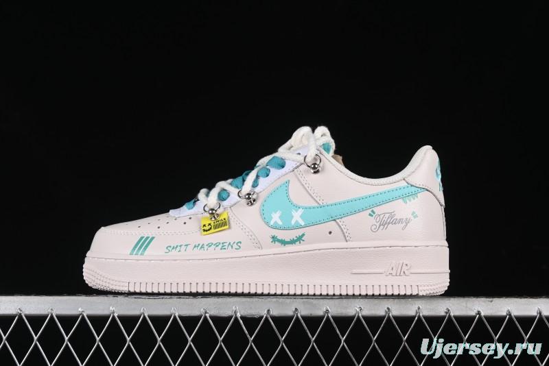 Nike Air Force 1'07 Low "Keep Smile" Casual Lace-Up Sneakers - DZ1328-112