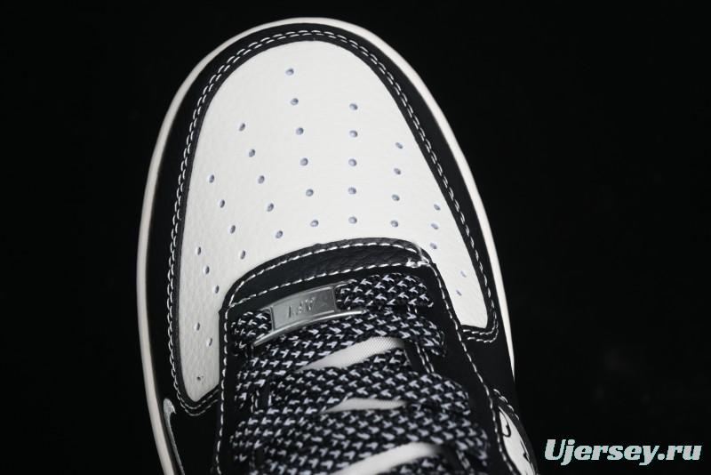 Nike Air Force 1 '07 Low Stussy Collaboration - Beige Black Pattern Red Outsole Low Top Casual Sneakers - XZ6188-339