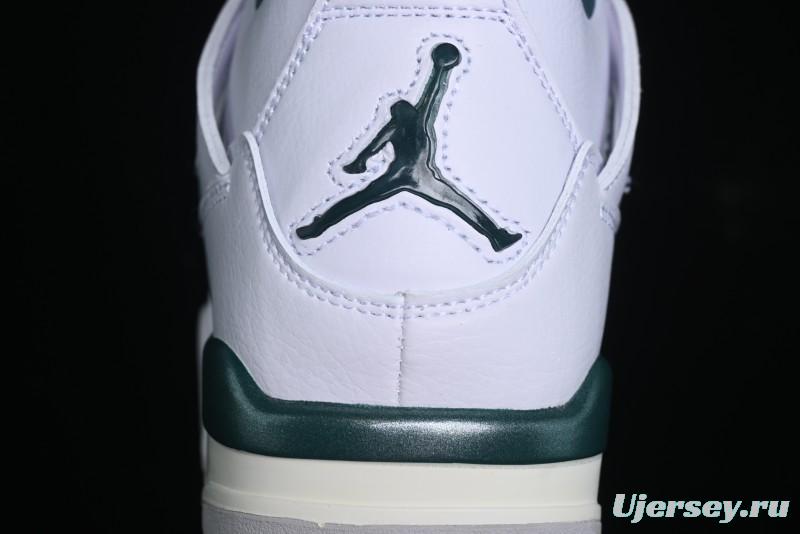 Nike Air Jordan 4 Retro Sneakers in White, Oxidized Green and Neutral Grey - AQ8138-103