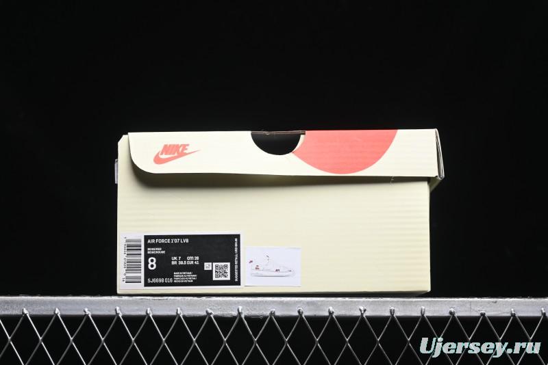 Nike Air Force 1 '07 Low Stussy Collaboration - AF1 White Red Label Low-Top Casual Sneakers - SJ6698-016