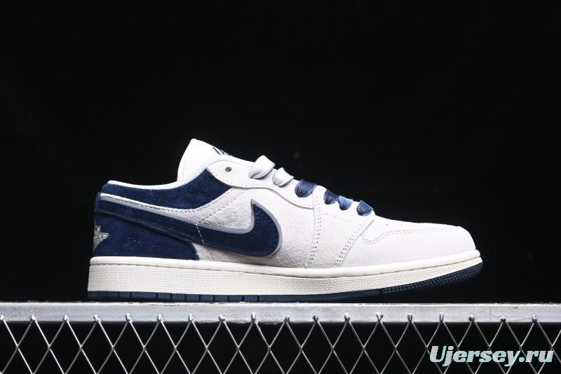 Nike Air Jordan 1 Low OF Collaboration - Premium Custom Retro Basketball Shoes in Blue Grey - DM9188-003