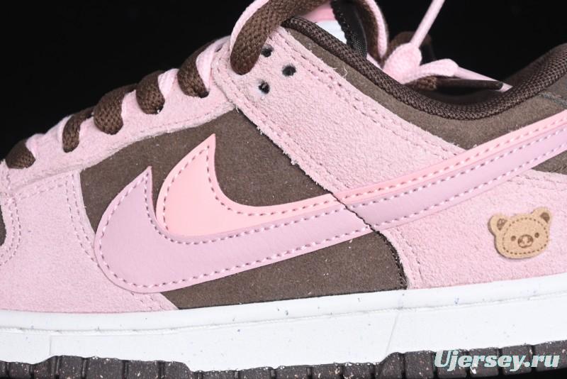 Nike Dunk Low 85 Double Swoosh Series Strawberry Chestnut SB Low Top Casual Skate Shoes - HV1799-161