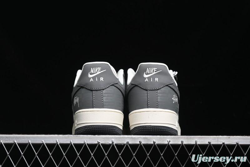 Nike Air Force 1 '07 Low Stussy Collaboration - Light Bone Shadow Low-Top Casual Sneakers - DF0180-008