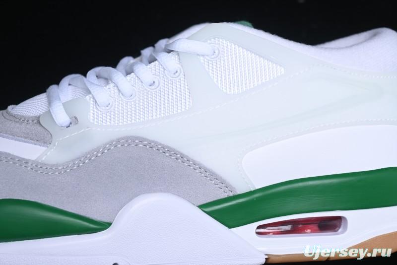Nike Air Jordan 4 Remastered AJ4 Retro Sneakers in White Green with Gum Sole - FQ7939-103