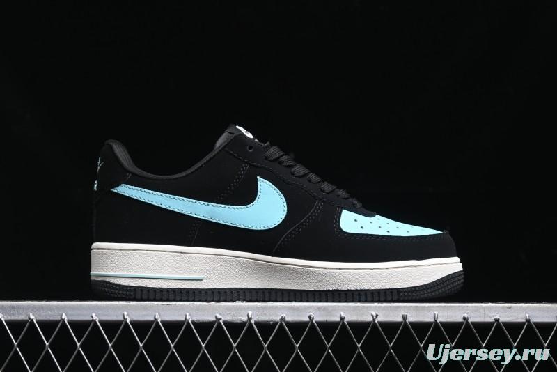 Nike Air Force 1 '07 Low Stussy Collaboration - Black Tiffany Low-Top Casual Sneakers - KK1988-030