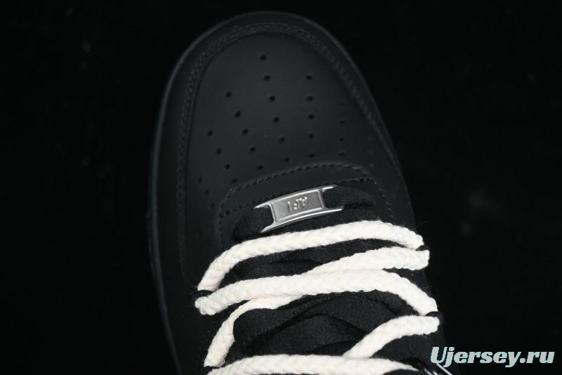 Nike Air Force 1 '07 Low Black Deconstructed Utility Casual Sneakers - CW2288-763