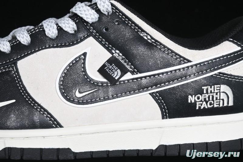 Nike SB Dunk Low The North Face Series - High Gloss Black Swoosh Anniversary Custom Low-Top Casual Skate Shoes - DJ2024-047