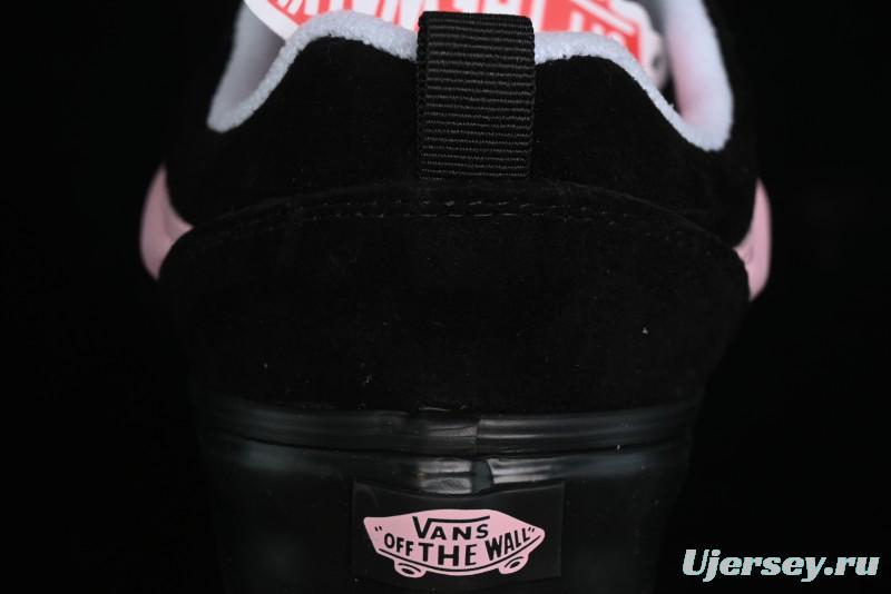 Vans Knu Skool Low Top Retro Sneakers in Black Pink with Big Logo - VN0009QC6BT1
