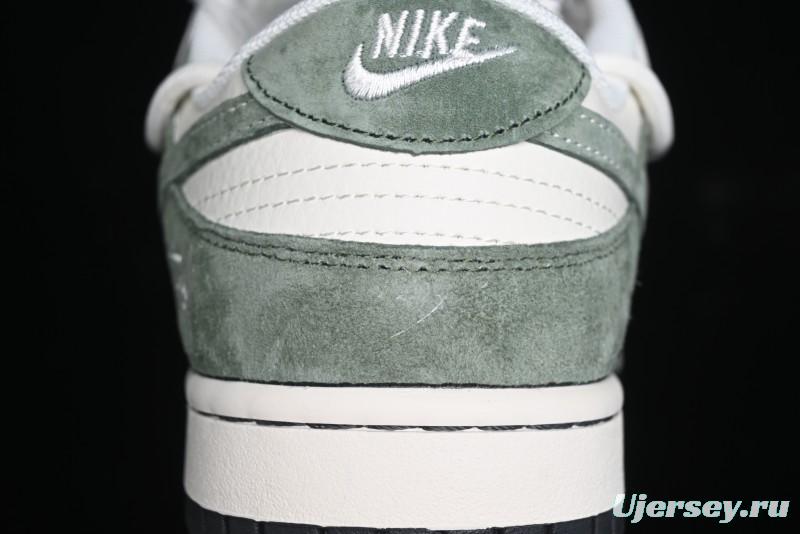 Nike SB Dunk Low Stussy Collaboration - Patina Green Lace-Up Anniversary Custom Low-Top Casual Skate Shoes - XS1186-105