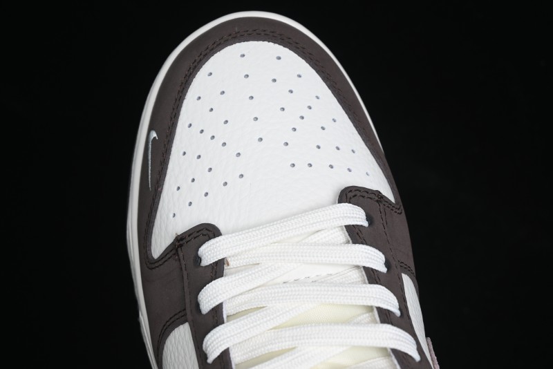 Nike SB Dunk Low Stussy Collaboration - Beige Brown Swoosh Anniversary High-End Custom Low-Top Casual Skate Shoes - SF1029-408