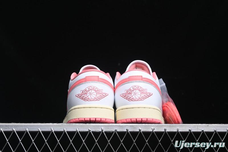 Nike Air Jordan 1 Low AJ1 White Pink Low-Top Casual Sneakers - DC0774-109