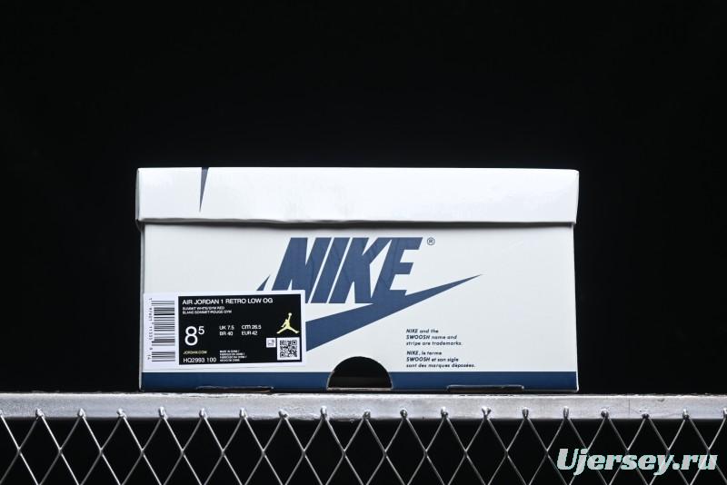 Nike Air Jordan 1 Low OG "Howard University" Casual Sneakers - HQ2993-100