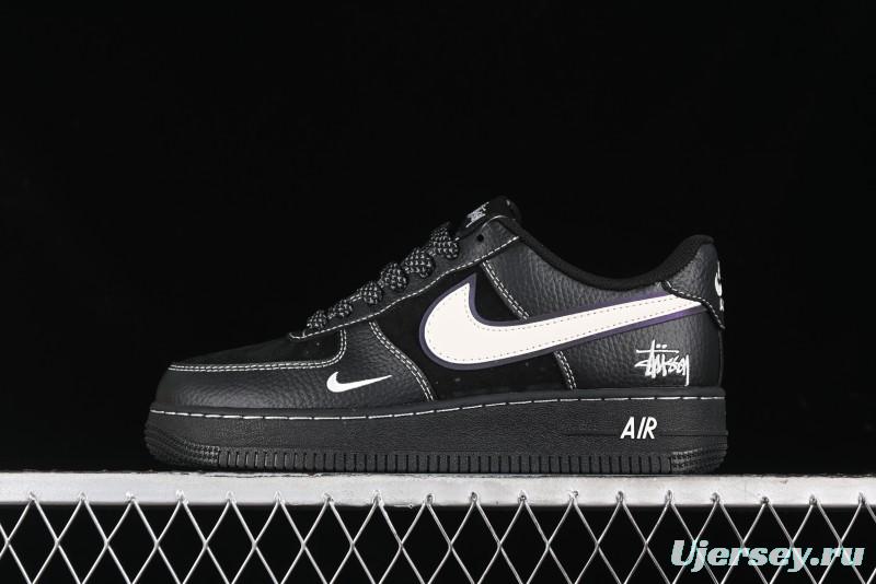 Nike Air Force 1 '07 Low Stussy Collaboration - Samurai Black Low-Top Casual Sneakers - XZ6188-969