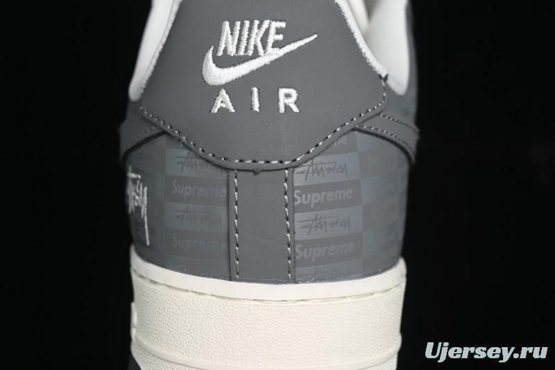 Nike Air Force 1 '07 Low Stussy Collaboration - Light Bone Shadow Low-Top Casual Sneakers - DF0180-008